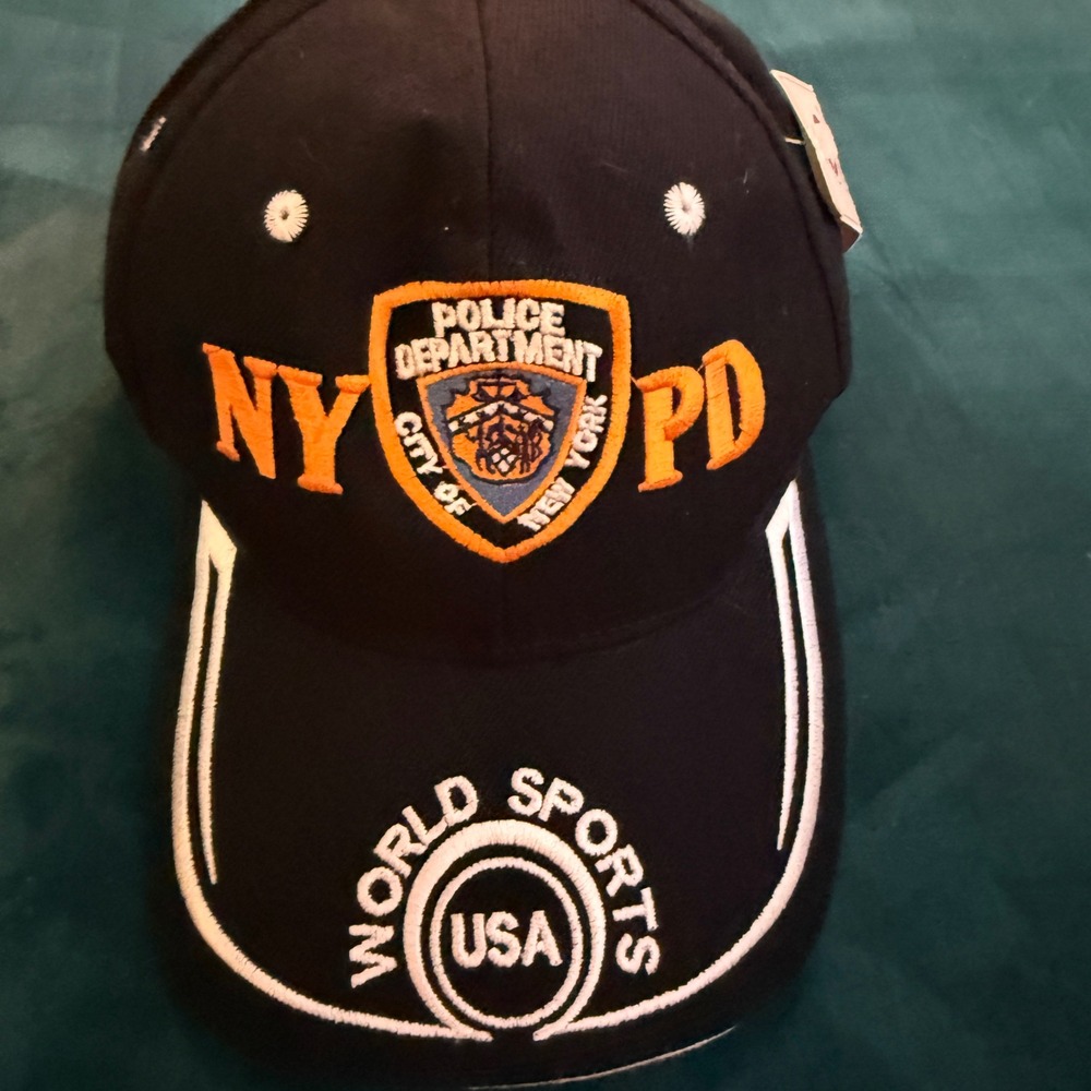 New York Headgear NYPD Police Department World Sports USA Baseball Cap Black NWT